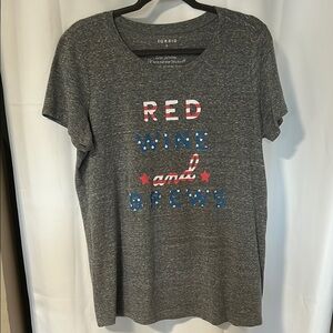 Torrid Charcoal Graphic Tee with Patriotic Design